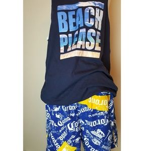 Mens Large Corona Beach Shorts shirt included also
